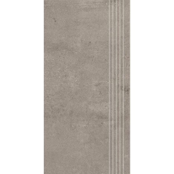 paradyż pure art dark grey mat stopnica prosta nacinana 29.8x59.8 płytki paradyż imitujące beton prostokątne antypoślizgowe r10