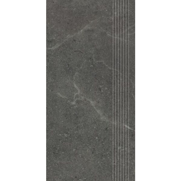 Paradyż Archicross Concrete Black stopnica mat prasowana 29.8x59.8x0.8 - stopnica gresowa kamieniopodobna
