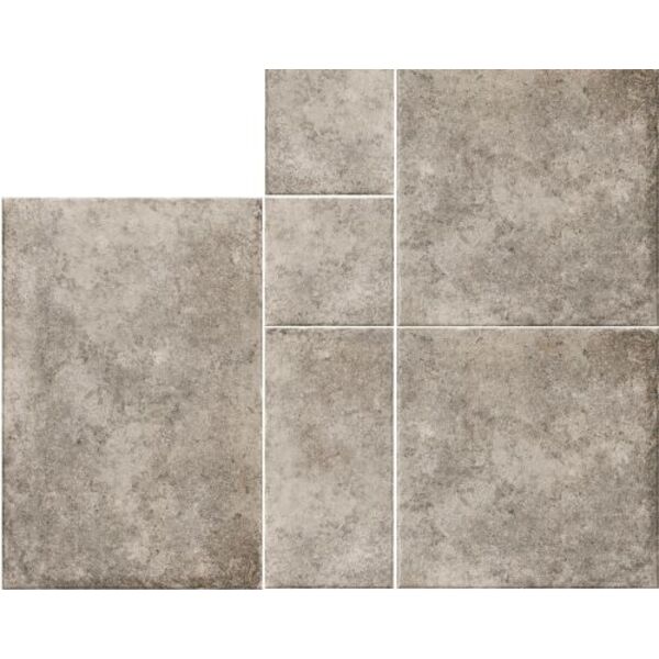 realonda modular borgogna stone grey gres 6-elementowy 44x66/44x44/22x44/22x22 płytki realonda gres imitujące kamień prostokątne do łazienki szare matowe