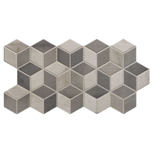 realonda rhombus grey gres 26.5x51 płytki do kuchni na podłogę geometryczne