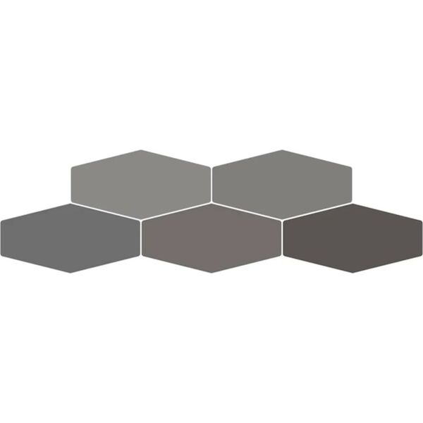 ribesalbes sailing hex dark grey gloss płytka ścienna 10x20 płytki heksagonalne hiszpańskie do łazienki na ścianę 10x20 błyszczące