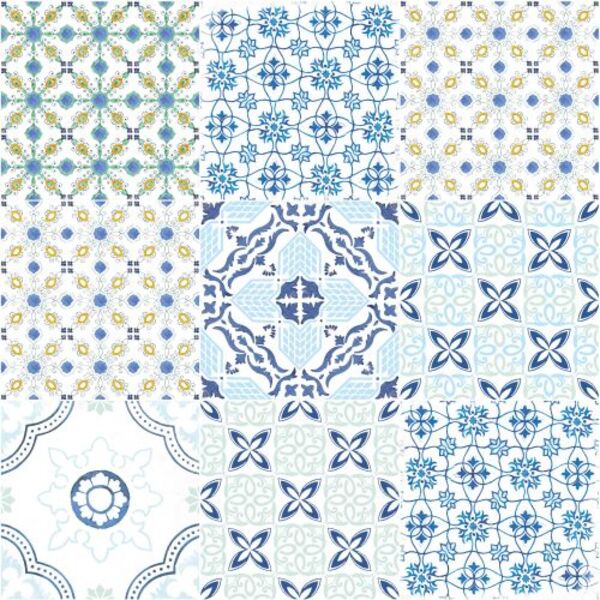 savoia italia vietri decoro color mix lucido gres 22x22 PŁYTKA PATCHWORK