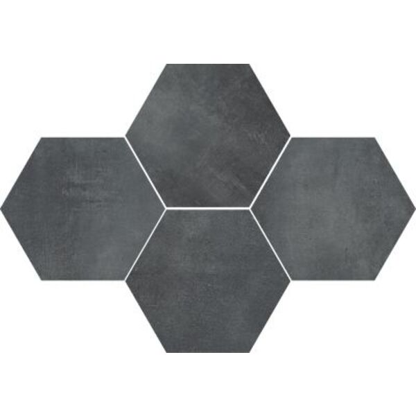 stargres stark graphite heksagon mozaika 28.3x40.8 płytki stargres mozaika heksagonalne grafitowe rektyfikowane mrozoodporne