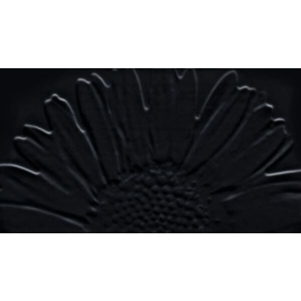 tubądzin colour black sunflower dekor 32.7x59.3 płytki tubądzin prostokątne błyszczące z motywem natura