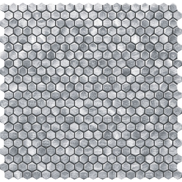 tubądzin drops metal silver hex mozaika 30x30.2 