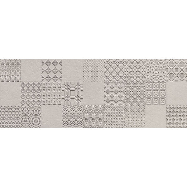 tubądzin integrally grey dekor 32.8x89.8 płytki prostokątne szare strukturalne patchwork o grubości 10 mm