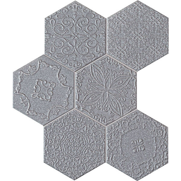 zdjęcie tubądzin lace graphite mozaika 28.9x22.1 