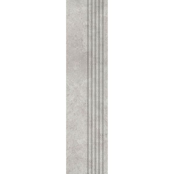 Tubądzin Aulla Graphite STR stopnica rektyfikowana 29.8x119.8 - stopnica gresowa matowa betonopodobna