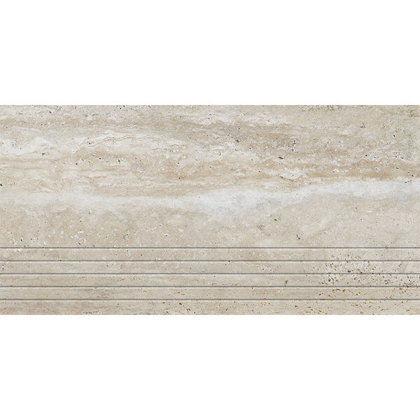 zdjęcie tubądzin travertino mat stopnica rektyfikowana 29.6x59.8x0.8 