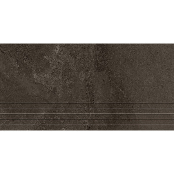 Tubądzin Grand Cave Brown stopnica rektyfikowana 29.8x59.8 - stopnica gresowa matowa kamieniopodobna