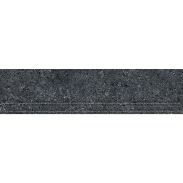 Tubądzin Zimba Grey STR stopnica 29.8x119.8x0.8 - szara stopnica gresowa imitująca kamień